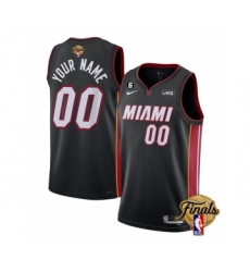Men's Miami Heat Active Player Custom Black 2023 Finals Icon Edition With NO.6 Stitched Basketball Jersey