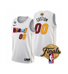 Men's Miami Heat Active Player Custom White 2023 Finals City Edition With NO.6 Stitched Basketball Jersey