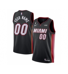Men's Miami Heat Customized Black Icon Edition With NO.6 Stitched Basketball Jersey