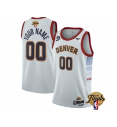 Men's Denver Nuggets Active Player Custom White 2023 Finals Icon Edition Stitched Basketball Jersey