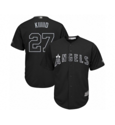 Men's Los Angeles Angels of Anaheim #27 Mike Trout  Kiiiiid Authentic Black 2019 Players Weekend Baseball Jersey