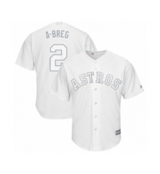 Men's Houston Astros #2 Alex Bregman  A-Breg  Authentic White 2019 Players Weekend Baseball Jersey
