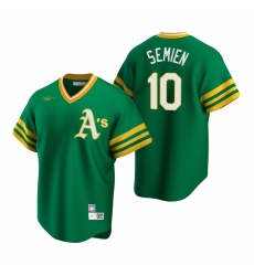 Men's Nike Oakland Athletics #10 Marcus Semien Kelly Green Cooperstown Collection Road Stitched Baseball Jersey