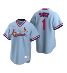 Men's Nike St. Louis Cardinals #1 Ozzie Smith Light Blue Cooperstown Collection Road Stitched Baseball Jersey