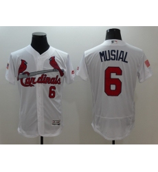 Men's St.Louis Cardinals #6 Stan Musial White Independence Jersey