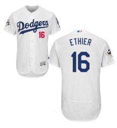 Men's Majestic Los Angeles Dodgers #16 Andre Ethier Authentic White Home 2017 World Series Bound Flex Base MLB Jersey