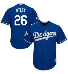 Youth Majestic Los Angeles Dodgers #26 Chase Utley Authentic Royal Blue Alternate 2017 World Series Bound Cool Base MLB Jersey
