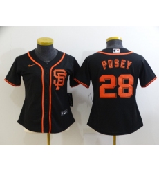 Women's San Francisco Giants #28 Buster Posey Authentic Black Alternate Jersey