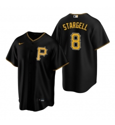 Men's Nike Pittsburgh Pirates #8 Willie Stargell Black Alternate Stitched Baseball Jersey