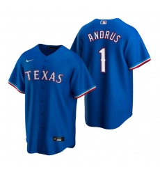 Men's Nike Texas Rangers #1 Elvis Andrus Royal Alternate Stitched Baseball Jersey