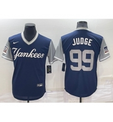Men's New York Yankees #99 Aaron Judge Judge Navy LLWS Players Weekend Stitched Nickname Nike Jersey