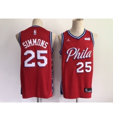 Men's Philadelphia 76ers #25 Ben Simmons Red Basketball Swingman Jersey