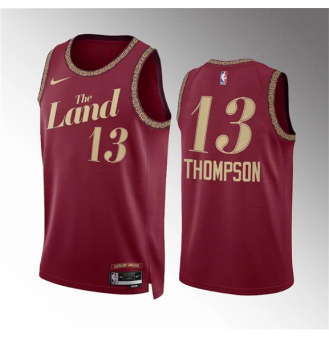 Men's Cleveland Cavaliers #13 Tristan Thompson Wine 2023-24 City Edition Stitched Jersey