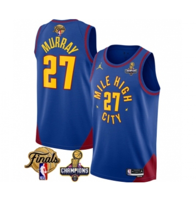 Men's Denver Nuggets #27 Jamal Murray Blue 2023 Nuggets Champions And Finals Statemenr Edition Stitched Basketball Jersey
