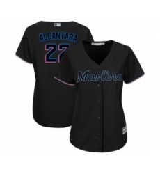Women's Miami Marlins #22 Sandy Alcantara Authentic Black Alternate 2 Cool Base Baseball Jersey