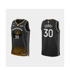 Men's Golden State Warriors #30 Stephen Curry Black 2022-23 City edition Stitched Basketball Jersey