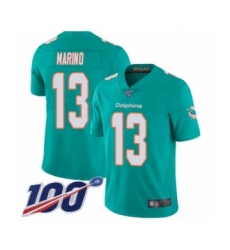Youth Nike Miami Dolphins #13 Dan Marino Aqua Green Team Color Vapor Untouchable Limited Player 100th Season NFL Jersey