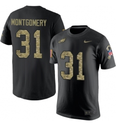 Nike Philadelphia Eagles #31 Wilbert Montgomery Black Camo Salute to Service T-Shirt