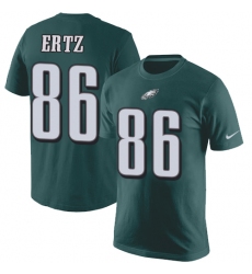 Nike Philadelphia Eagles #86 Zach Ertz Green Rush Pride Name & Number T-Shirt