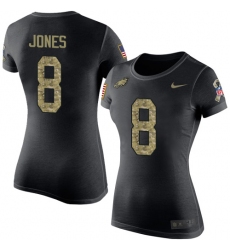 Women's Nike Philadelphia Eagles #8 Donnie Jones Black Camo Salute to Service T-Shirt