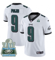 Men's Nike Philadelphia Eagles #9 Nick Foles White Vapor Untouchable Limited Player Super Bowl LII Champions NFL Jersey