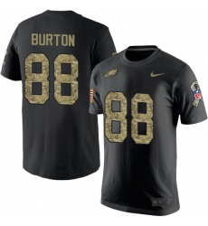 Nike Philadelphia Eagles #88 Trey Burton Black Camo Salute to Service T-Shirt