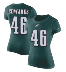 Women's Nike Philadelphia Eagles #46 Herman Edwards Green Rush Pride Name & Number T-Shirt