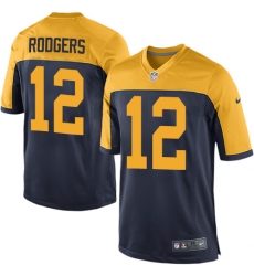 Men's Nike Green Bay Packers #12 Aaron Rodgers Game Navy Blue Alternate NFL Jersey