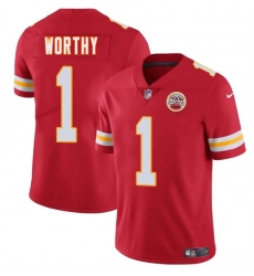 Men's Kansas City Chiefs #1 Xavier Worthy Red 2024 Draft Vapor Untouchable Limited Football Stitched Jersey